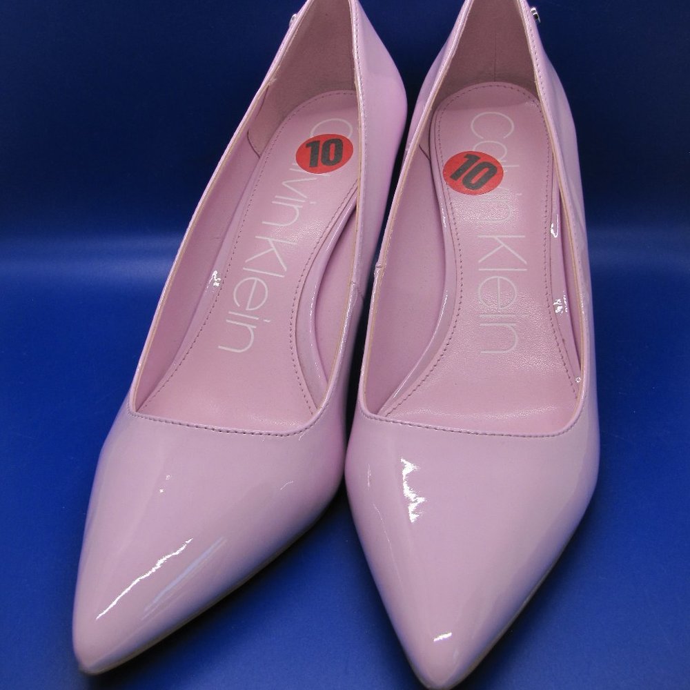 NEW Calvin Klein Brady Purple Patent Leather 3.5" Heels 10M